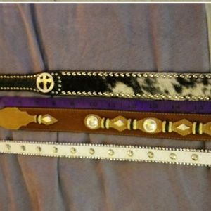 Black and white cow fur belt